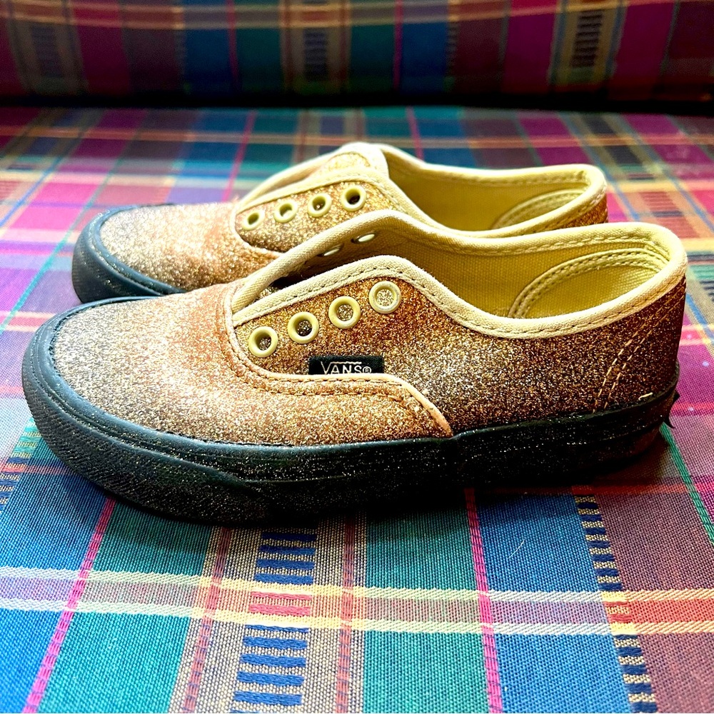 Vans Gold Black Ombre Sparkle girls 12